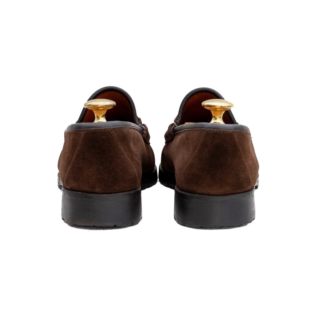 Gucci Men's Horsebit Loafers Brown Suede Slip-On Lug Sole Tom Ford Era -US.8.5 - Picture 6 of 14